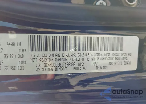 2018 Jeep Compass Latitude Fwd из США, поврежденный, VIN 3C4NJCBB8JT186300